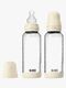BIBS Medium Flow Lasi Tuttipullo Silikoni 2-pack 240 ml, Ivory