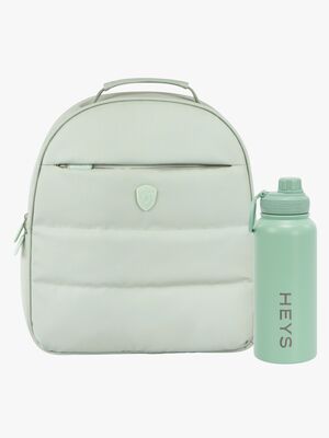 Heys The Puffer Reppu 13L & Teräs Juomapullo 946ml, Sage Green