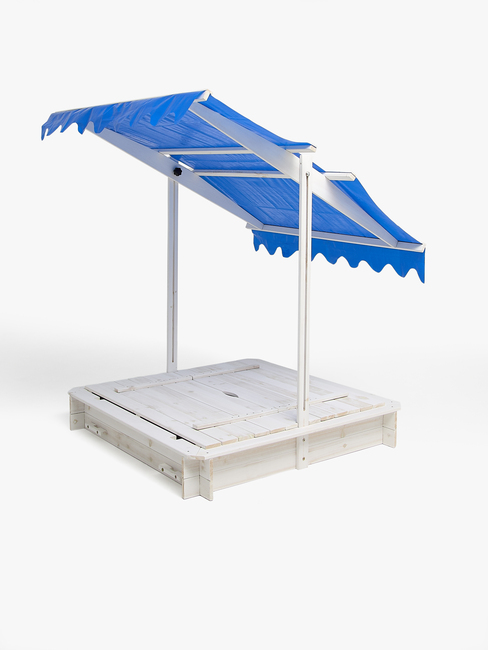 Woodlii Hiekkalaatikko + Katto Ja Penkki, Valkoinen