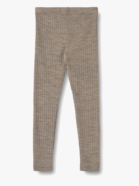 Wheat Agi Leggingsit Merinovilla, Khaki Melange
