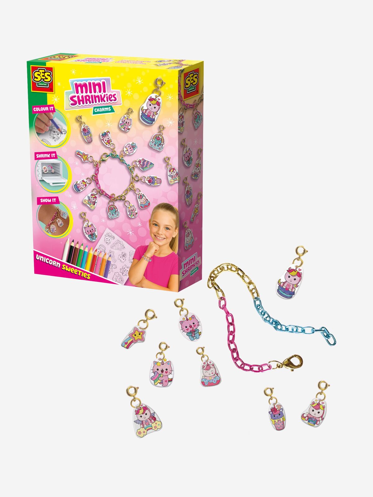 SES Creative Mini Shrinkies Askartelusetti Riipukset Yksisarviset