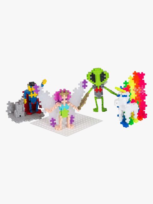 Plus-Plus Rakennussarja + Pohjalevy & Tuubi Hahmot 4x100 Osaa