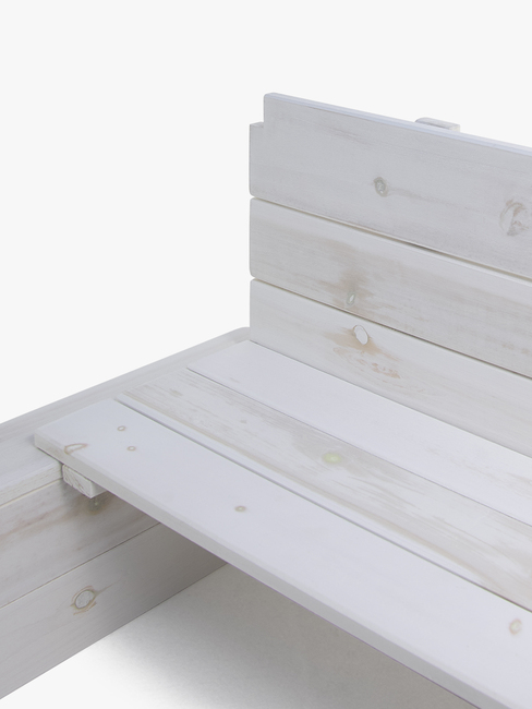 Woodlii Hiekkalaatikko + Katto Ja Penkki, Valkoinen