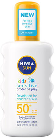 NIVEA SUN Kids Protect & Sensitive Aurinkosuojasuihke SPF 50+