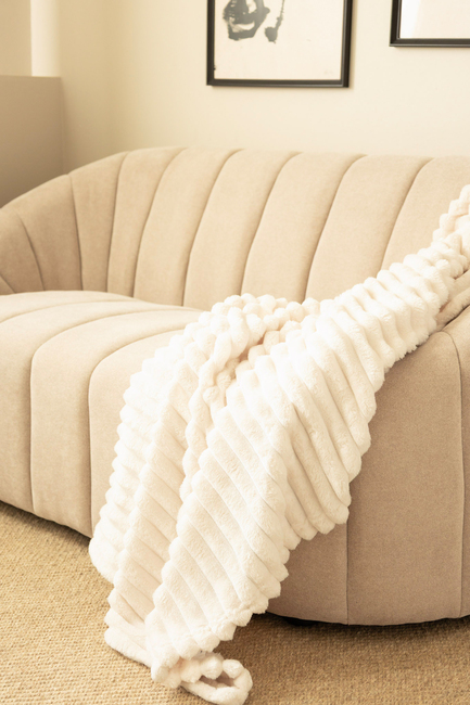 KMCarpets Stripe Viltti 130x170, Kermanvalkoinen