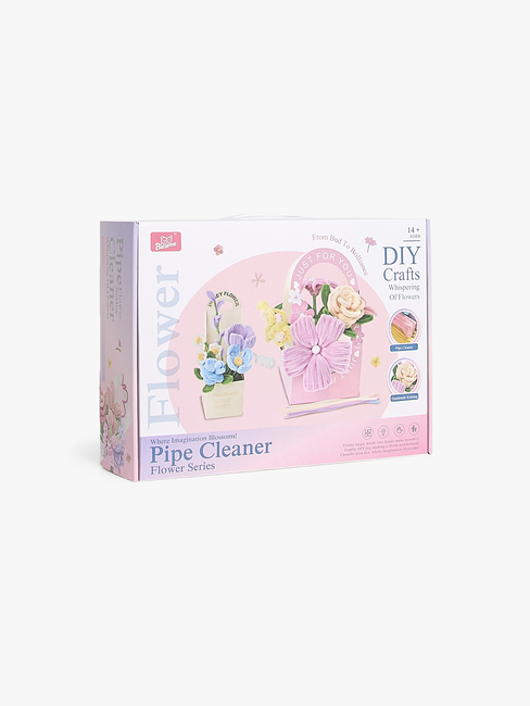 Fippla DIY-setti Kukkakimppu + Piipunrassit 18 Osaa, Vaaleanpunainen