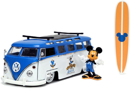 Jada Toys Disney Volkswagen-bussi + Mikki Hiiri -Figuuri 1:24