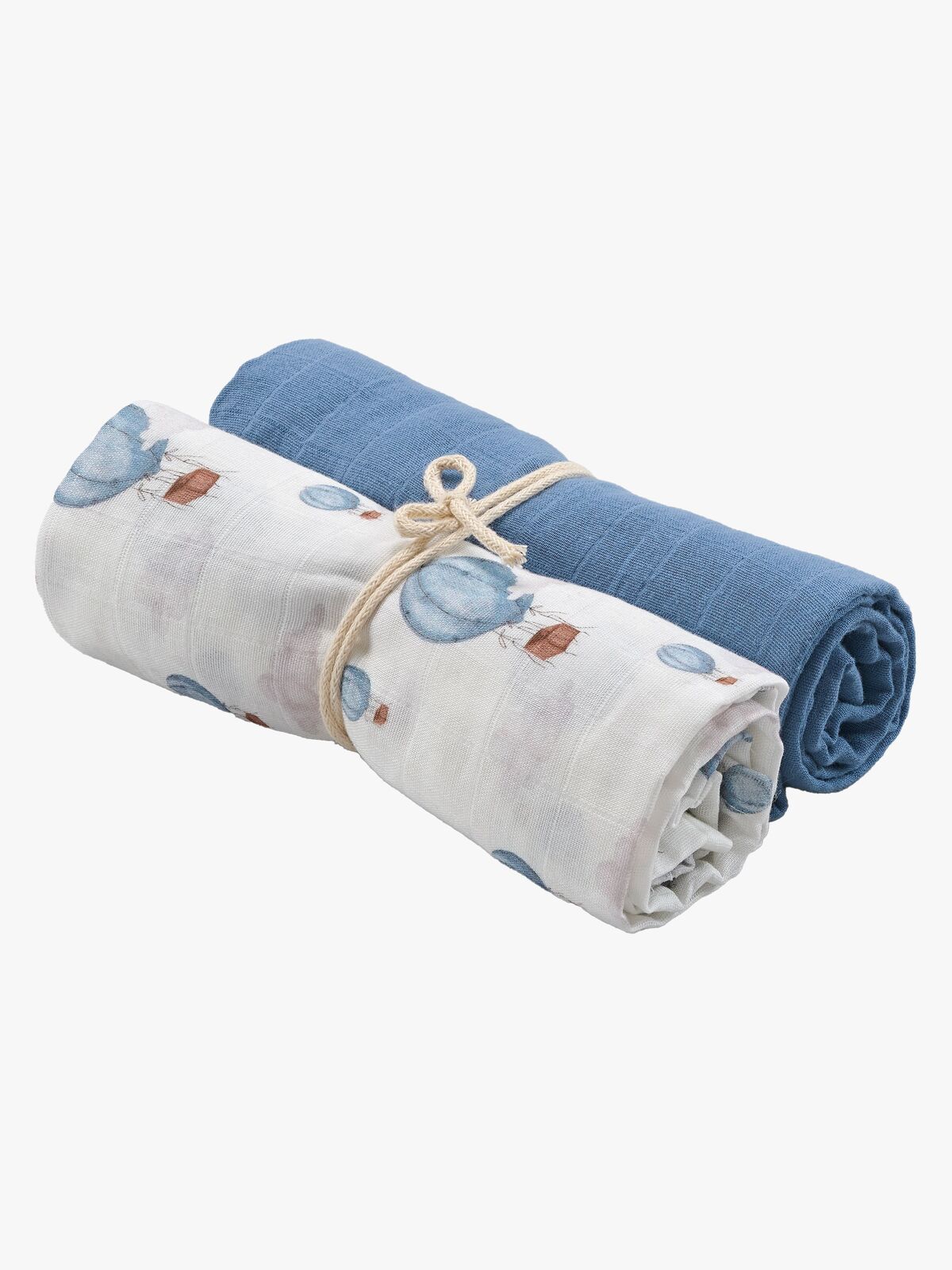 Borganäs Musliiniviltit Ilmapallo 70x70 2-pack, Siniset