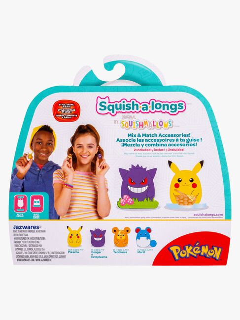 Squishmallows Squishalongs Pokémon Figuurisetti Pikachu, Gengar, Teddiursa & Marill 4-pack