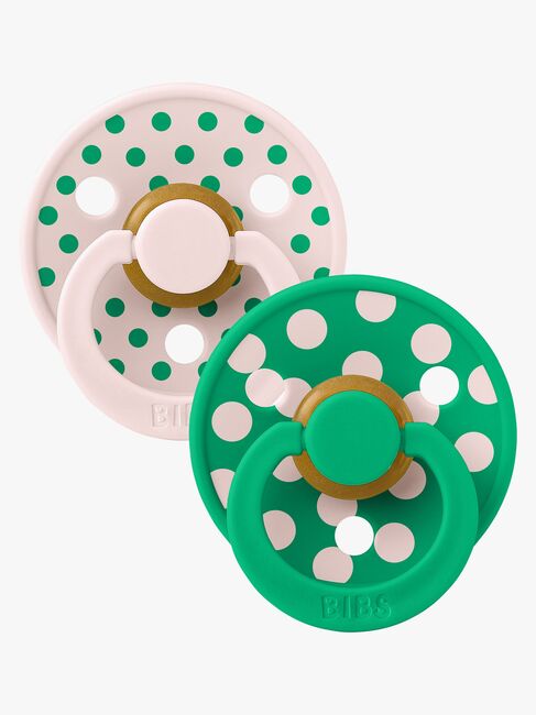 BIBS Studio Colour Polka Tutti 2-pack Lateksi Koko 1, Petal/Cactus