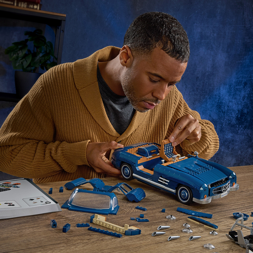 Mattel Brick Shop Hot Wheels Premium Series Rakennussarja Mercedes-Benz 300 SL 1600 Osaa