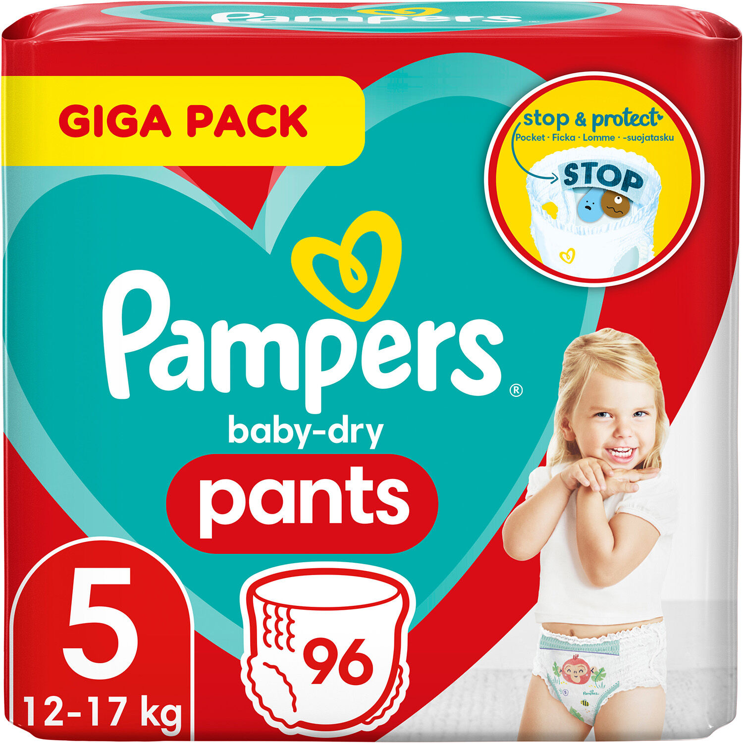 Pampers Baby-Dry Pants Vaippa Koko 5 12–17 kg 96-pack