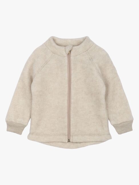 Mikk-Line Fleecetakki Merinovilla, Melange Offwhite