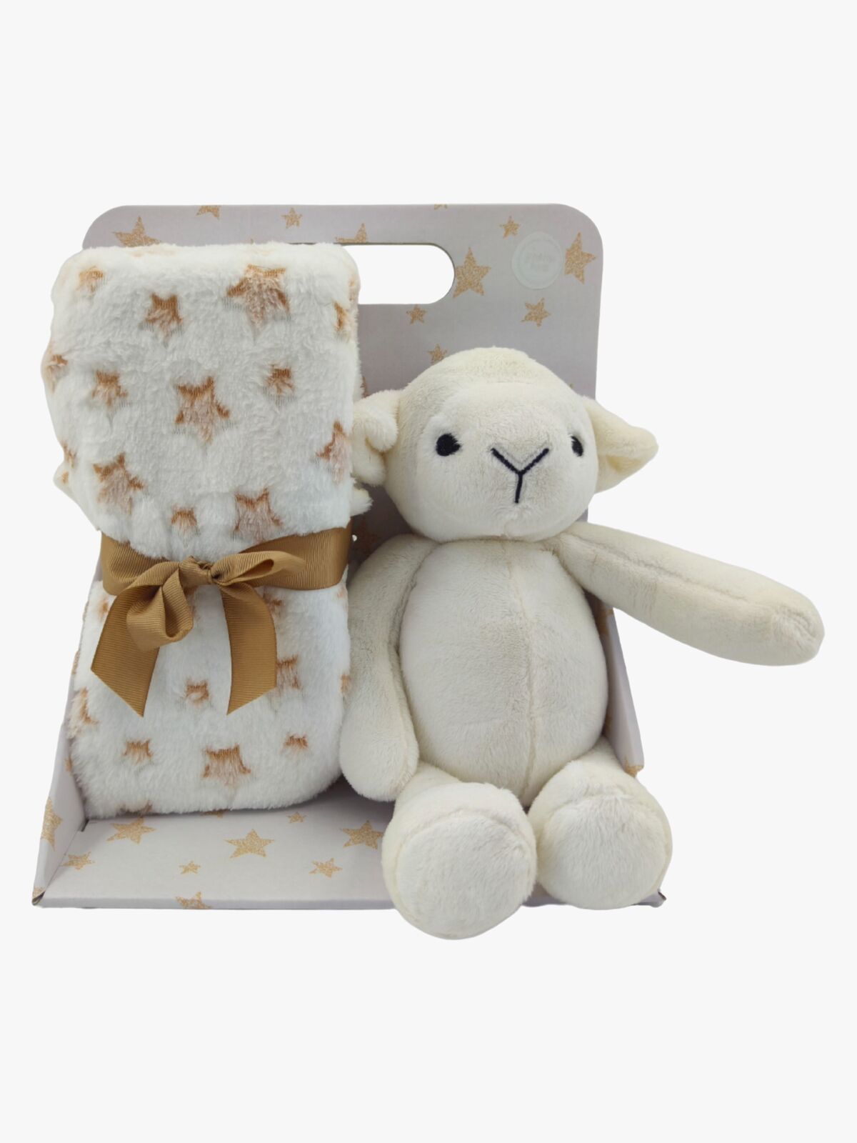 CarloBaby Lammas Fleeceviltti + Pehmolelu, Valkoinen