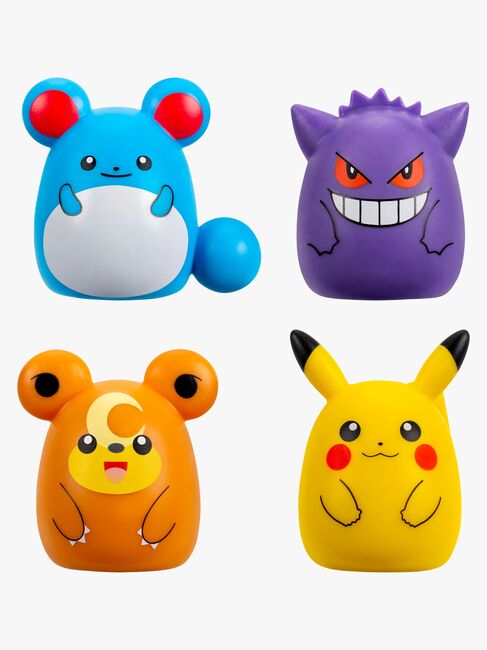 Squishmallows Squishalongs Pokémon Figuurisetti Pikachu, Gengar, Teddiursa & Marill 4-pack