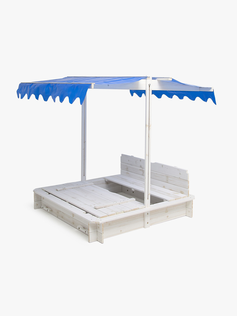 Woodlii Hiekkalaatikko + Katto Ja Penkki, Valkoinen