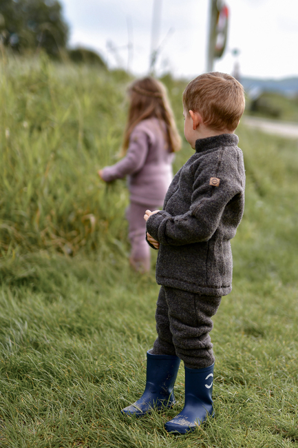 Mikk-Line Vauvan Fleecehousut Merinovilla, Dark Brown Melange