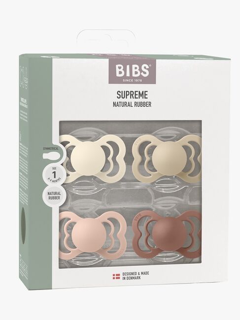 BIBS Supreme Tutti 4-pack Silikoni Koko 1, Ivory/Vanilla/Blush/Woodchuck