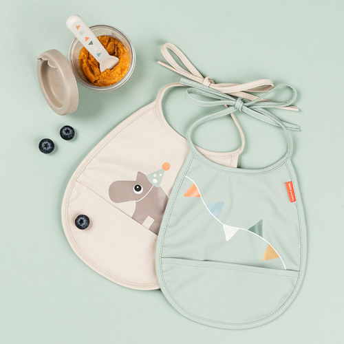 Done By Deer Celebration Tiny Pocket Ruokalappu 2-pack, Sand