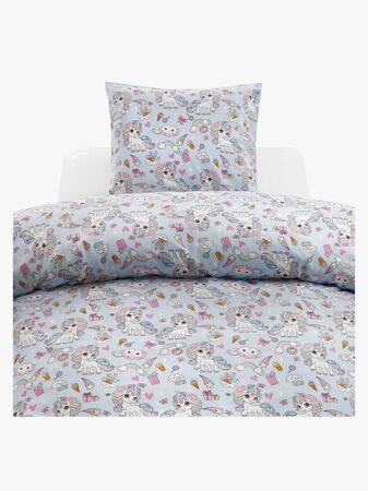 Borganäs Pussilakanasetti Yksisarvinen 150x210, Sininen