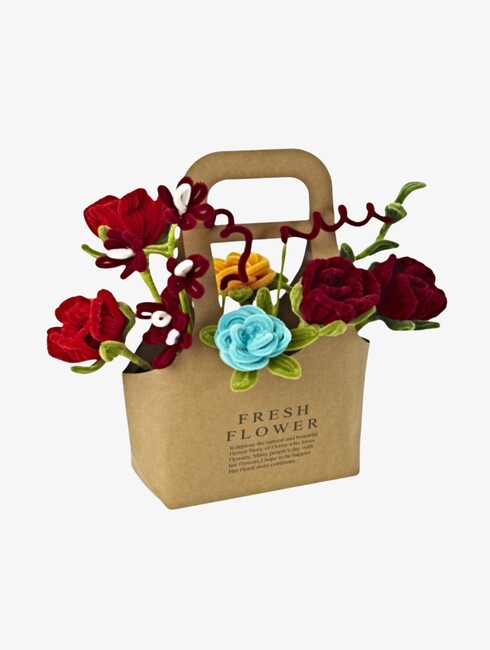 Fippla DIY-setti Kukkakimppu + Piipunrassit 21 Osaa, Punainen