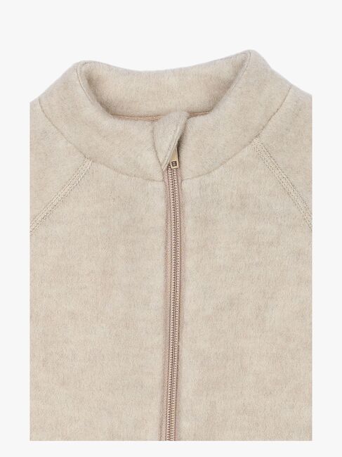 Mikk-Line Fleecetakki Merinovilla, Melange Offwhite