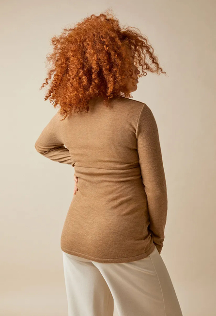 Boob Merinovilla  Ribattu Paita, Brown Melange