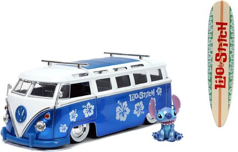 Jada Toys  Disney Lilo & Stitch Volkswagen-bussi + Stich-figuuri 1:24