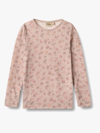 Wheat Alfie Pitkähihainen Paita Merinovilla, Lilac Flowers