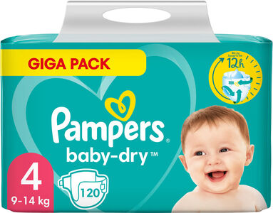 Pampers Baby-Dry Vaipat Koko 4 9–14 kg 120-pack