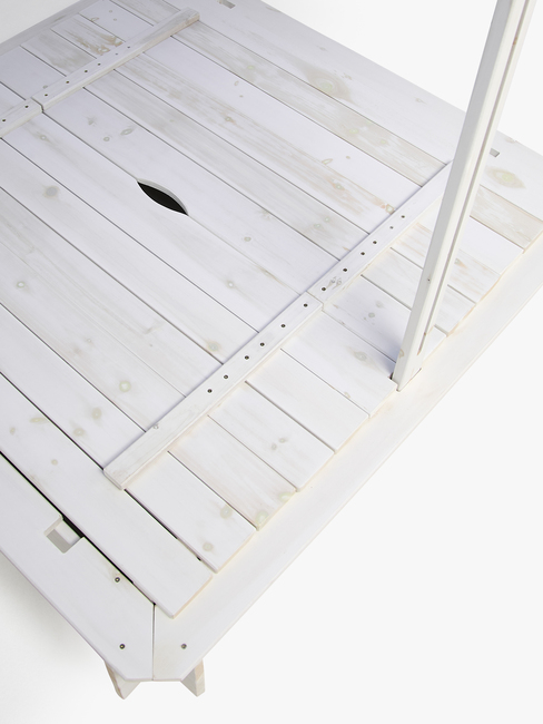 Woodlii Hiekkalaatikko + Katto Ja Penkki, Valkoinen