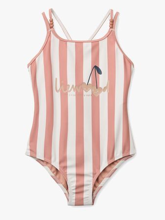 LIEWOOD Suna Uimapuku, Coral Blush/creme de la Creme Stripe