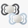 BIBS Supreme Tutti 2-pack Silikoni Koko 2 Symmetrinen, Iron Glow/Baby Blue Glow