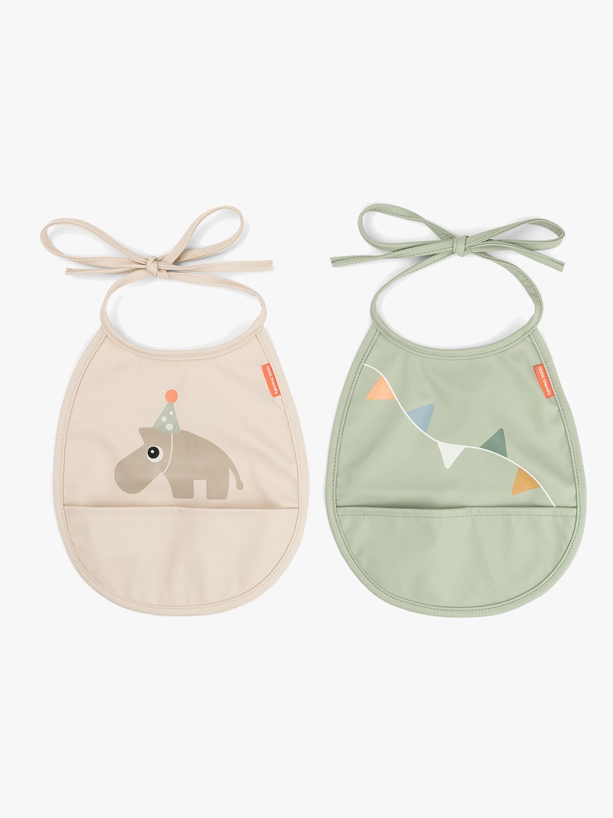 Done By Deer Celebration Tiny Pocket Ruokalappu 2-pack, Sand