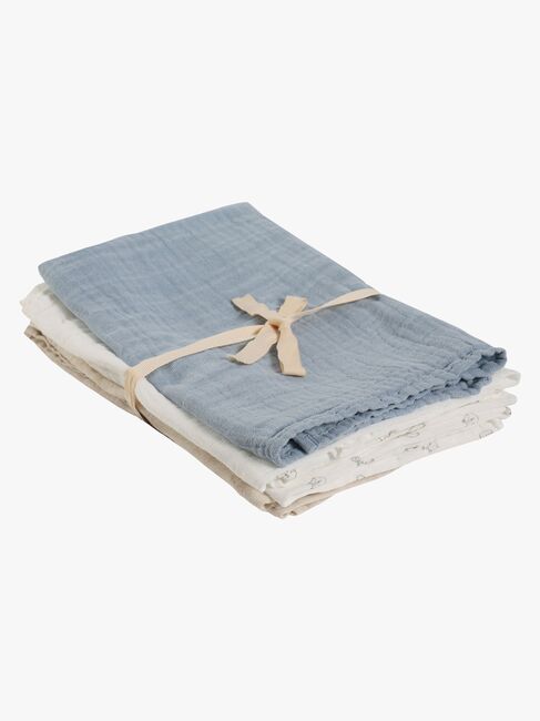 Peppi Musliiniviltti 3-pack, Ashley Blue