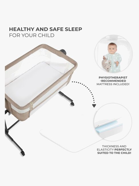Kinderkraft Nestee Up 2 Sivuvaunusänky, Beige