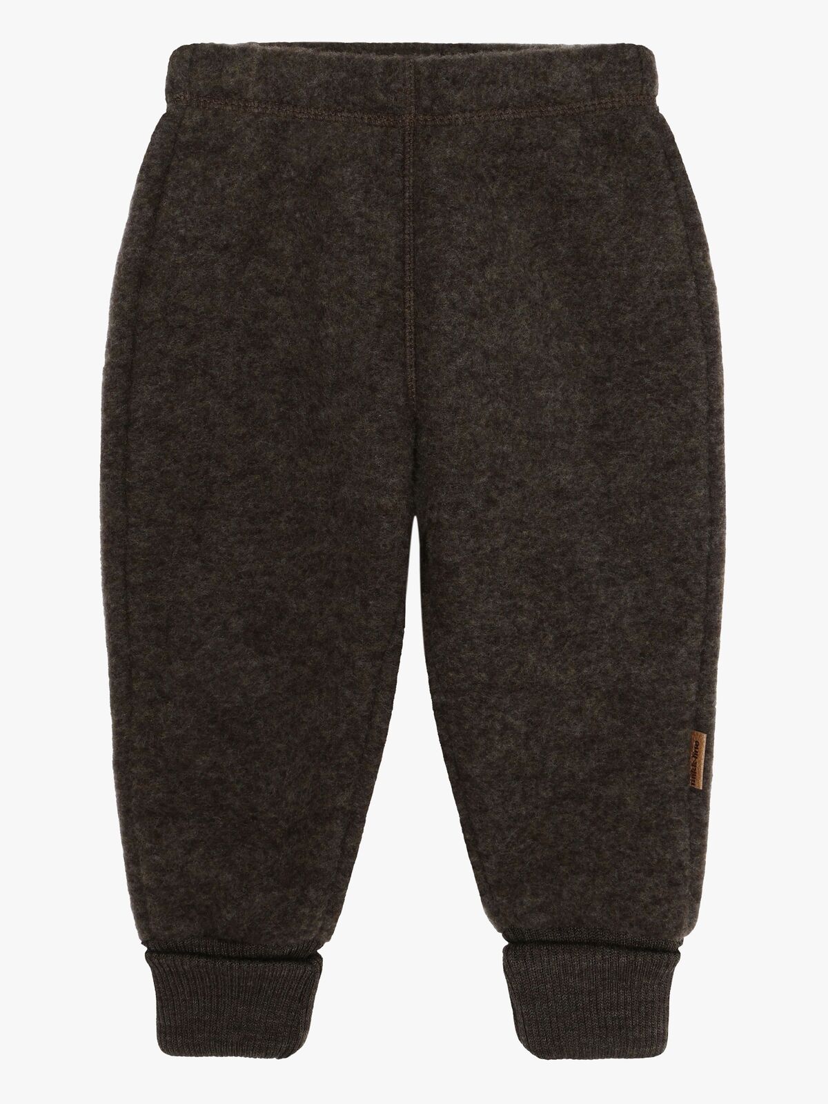 Mikk-Line Fleecehousut Merinovilla, Dark Brown Melange