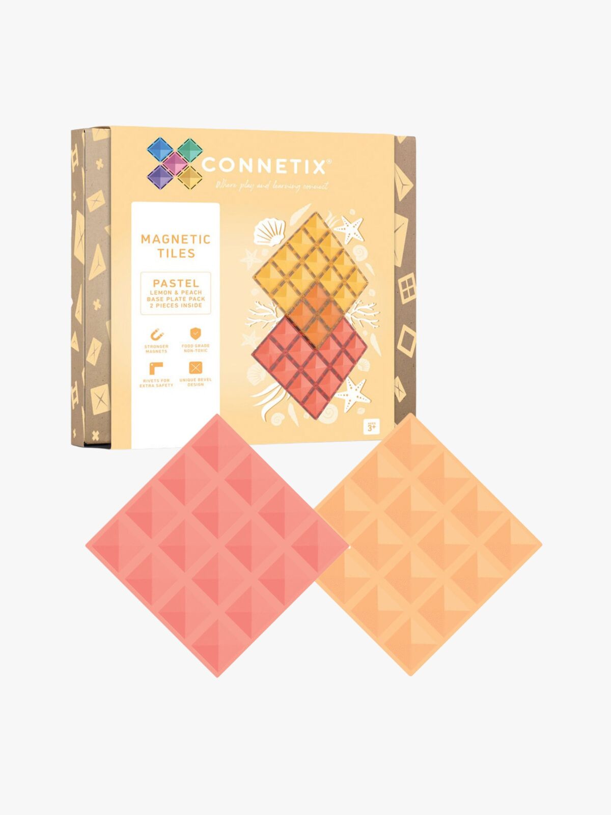 Connetix Jalat 2-pack, Pastel Lemon & Peach