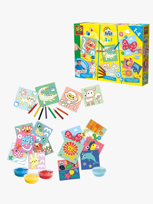 SES Creative 3-in-1 Askartelusetti Ensimmäinen Sormimaalaus Väritys & Muodot
