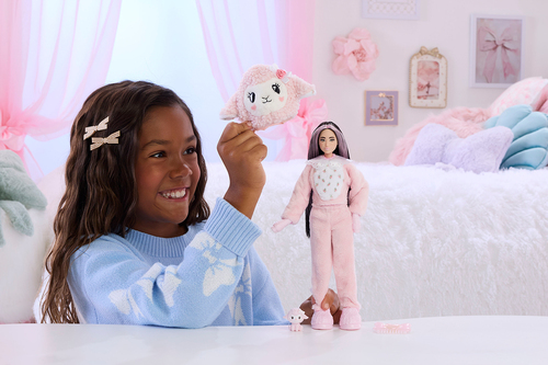 Barbie Cutie Reveal Sweet Bows Nukke Lammas, Vaaleanpunainen