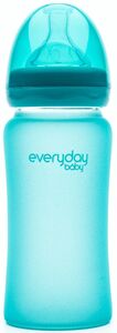 Everyday Baby Tuttipullo Lasi + Lämpöindikaattori 240 ml, Turquoise