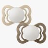 BIBS Supreme Tutti 2-pack Silikoni Koko 1 Symmetrinen, Vanilla Glow/Dark Oak Glow