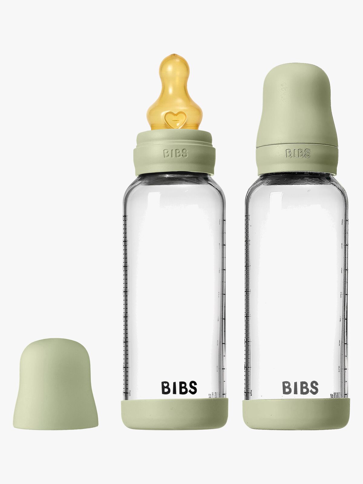 BIBS Medium Flow Lasi Tuttipullo Lateksi 2-pack 240 ml, Sage
