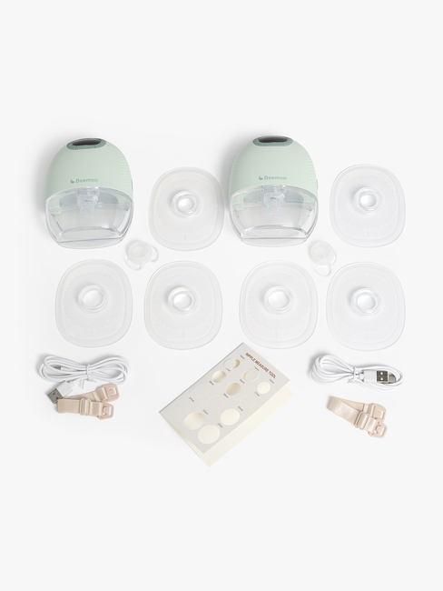 Beemoo CARE Wearable Slim Sähkökäyttöinen Rintapumppu Double, Soft Green