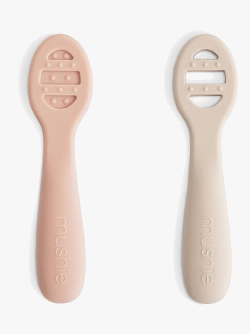 Mushie Harjoittelulusikka 2-pack, Blush/Shifting Sand