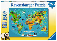 Ravensburger Palapeli Eläinten Maailmankartta 150 
