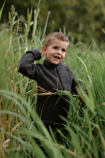 Mikk-Line Vauvan Fleecetakki Merinovilla, Dark Brown Melange