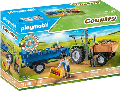 Playmobil 71249 Country Leikkisetti Traktori + Perävaunu