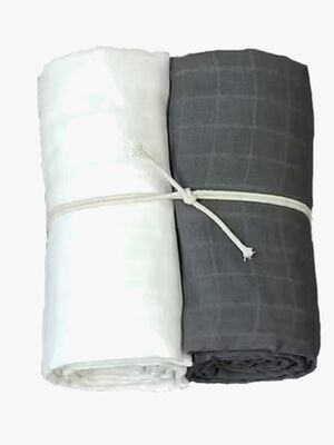 Mini Dreams Musliiniviltti 2-pack, Valkoinen/Harmaa