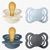BIBS Supreme Tutti 4-pack Luonnonkumi Koko 1, Ivory/Baby Blue/Petrol/Iron